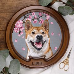 Lishi - Hand embroidered Shiba Inu portrait 