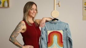 Macramé: denim jacket with clove hitch knots. Craft, and Fashion course by Terri Watson