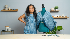 Padrões têxteis: plissado manual e tingimento orgânico. Curso de Craft, e Moda por KOTÓ Ensayos textiles