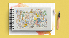 Cours guidé: créez un carnet de croquis équilibré et visuellement attrayant. Un cours de Illustration de Mattias Adolfsson