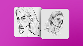 Geführter Kurs: Frontal-, Profil- und Dreiviertelgesichter Schritt für Schritt im Skizzenbuch zeichnen lernen. Ein Kurs der Kategorie Illustration von Gaby Niko