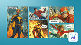 Yapay Zekâ ve Photoshop ile Çizgi Roman Oluşturma: Görsel anlatı, paneller ve tutarlı sahneler . % Daniel Arranz Molinero tarafından hazırlanan İllüstrasyon, Ve Yapay Zeka kursu