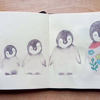 Questo è tutto, gente!!. Un progetto di Bozzetti, Creatività, Disegno, Illustrazione tradizionale, Pittura ad acquerello e Sketchbook di Amaya Narvarte Navarro - 02.03.2025