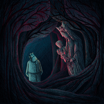 The Mistress and the Peddler (האדונית והרוכל). Traditional illustration, Drawing, Digital Illustration, and Graphic Design project by Yael Alshochat - 05.12.2025