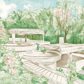 Terme di Bonifacio VIII. Digital Illustration, Drawing, Digital Drawing, Pencil Drawing, and Architecture project by Marta Matarese - 06.21.2025