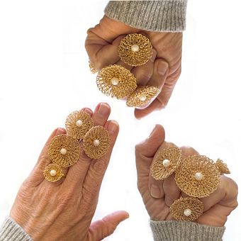 Adjustabel Flower Pearl Ring. Arts, Crafts, Jewelr, Design, and Crochet project by Yoola (Yael) Falk - 06.22.2025