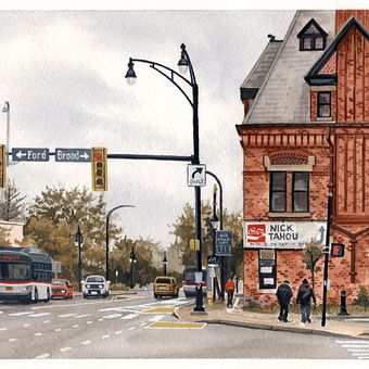 Home of the "Garbage Plate". Un progetto di Pittura gouache, Illustrazione tradizionale, Belle arti, Pittura, Bozzetti, Disegno a matita, Sketchbook, Architettura, Illustrazione architettonica, Disegno artistico, Disegno realistico, Paesaggismo, Disegno e Street Art di Amy Pak - 30.06.2025