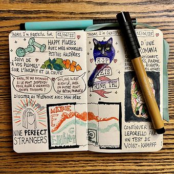 Carnet de gratitude : June 2025 sketchbook. Traditional illustration, Drawing, Stor, telling, and Sketchbook project by Stig Legrand - 07.09.2025