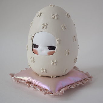 Um Ovo Bonito. Artesanato, DIY, Design de personagens, Criatividade, Tecido, Costura, Papercraft, Design de brinquedos, Escultura, To, Art, e Feltragem com agulha projeto de Yeo Mei Ying yeo - 18.08.2025