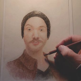 Retrato em pastel seco. Een project van  Beeldende kunst,  Tekening,  Portrettekening, Realistische tekening y Traditionele illustratie van Antonio Schrega - 18.08.2025