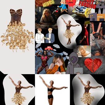 De esthetiek van duurzame vrouwelijke kracht. Een project van Collage, Kostuumontwerp y  Modeontwerp van Raquel Ventura - 14.09.2025