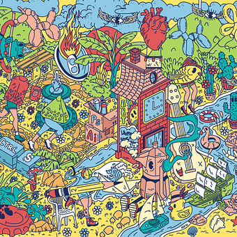 Ina's beach . Digital Illustration, and Vector Illustration project by Andreina Hernandez - 10.26.2025