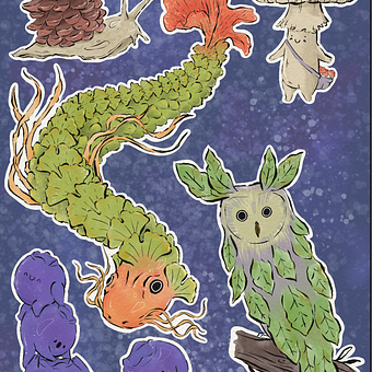 Fantastische Waldwesen. Character Design, Digital Drawing, Digital Illustration, and Drawing project by frederikestauber - 12.13.2025