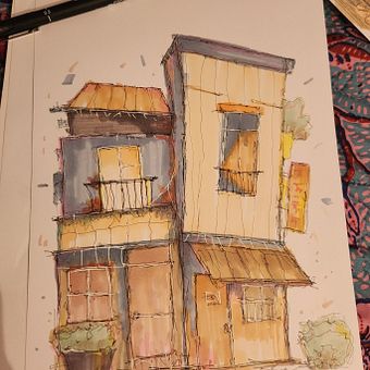 Diseño arquitectónico con marcadores. Un projet de Illustration architecturale, Dessin, Illustration à l'encre, Carnet de croquis , et Esquisse  de Maryam Sosa - 26.12.2025