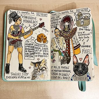 Gratitude booklet: December 2025. Traditional illustration, Drawing, Sketchbook, Stor, and telling project by Stig Legrand - 01.10.2026