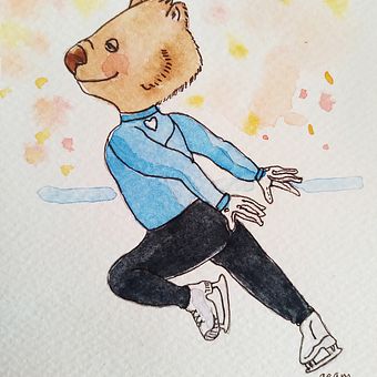 Un wombat patinador . % Elena Montalvo tarafından hazırlanan Karakter Tasarımı, Çocuk İllüstras, onu, Çizim, Ve Kalem Çizimi projesi - 02.28.2026