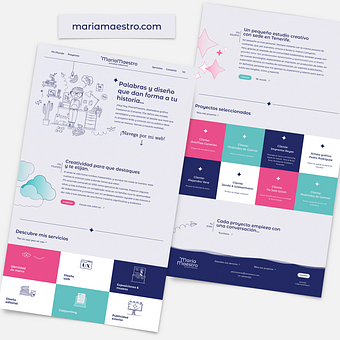 Sitio web de diseñadora gráfica mariamaestro.com. Digital Product Design, Portfolio Development, and Web Design project by maestrocampillos - 03.06.2026