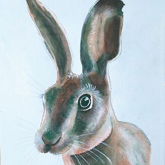 Conejito de la suerte. Traditional illustration, Watercolor Painting, Fine Arts, and Naturalistic Illustration project by Blas Cubells Villalba - 03.24.2026