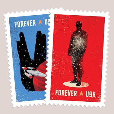 Sellos postales para celebrar el 50 aniversario Star Trek