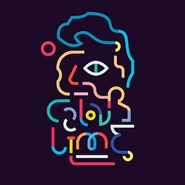Los retratos del arte a base de línea y color