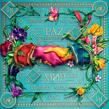 Sellos de diseño en favor de la Paz mundial