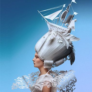 Pelucas barrocas de papercraft