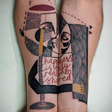 Tatuajes, esculturas y murales que retratan la vida de manera abstracta