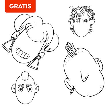 Descarga gratis rostros para dibujar y colorear de Puño