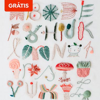 Download grátis: alfabeto botânico para bordar