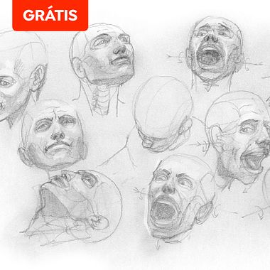 Download grátis: estudo anatômico da cabeça humana com exemplos gestuais