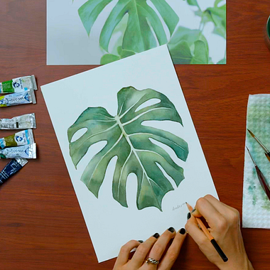 Tutorial Aquarela: como pintar uma folha passo a passo