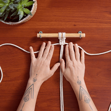 Tutorial Macramé: cómo hacer el nudo doble paso a paso