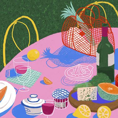Proyecto A mesa puesta: ilustraciones de comida llenas de luz y color