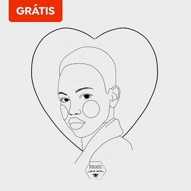 Download grátis: rascunho para retrato com aquarela, bordado e pedrarias