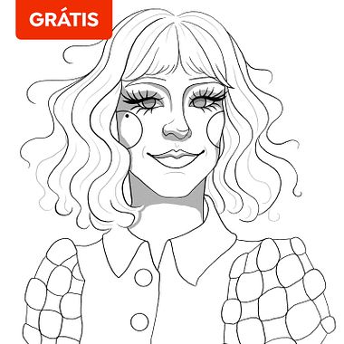 Download grátis: rascunho para retrato de Cruella em aquarela