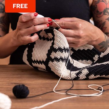 Tapestry crochet : patron gratuit aux motifs géométriques