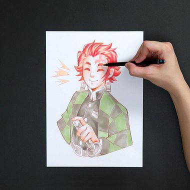 Manga Tutorial: How to Draw Tanjiro with Markers