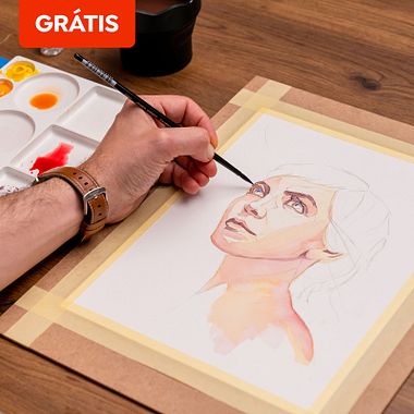 Guia gratuito de aquarela para pintar um retrato passo a passo