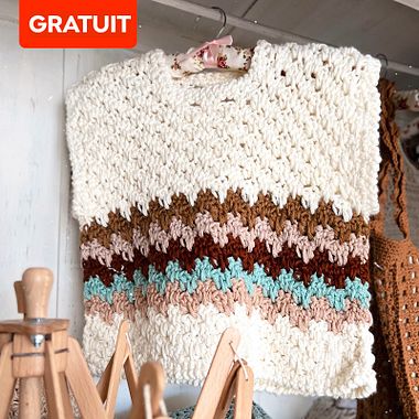 PDF gratuit : patron de crochet pour un pull sans manches
