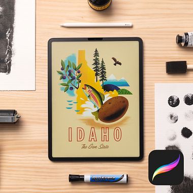 Gratis: 6 pinceles de textura para crear ilustraciones retro en Procreate