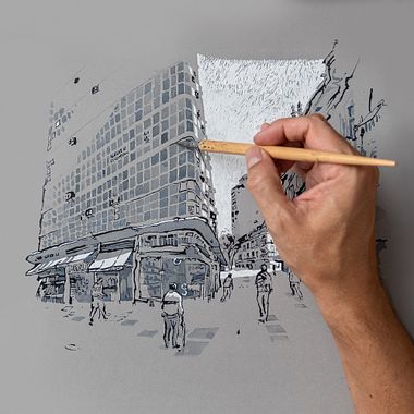 Design e Espressione: L'Arte del Tratto nell'Urban Sketching Di Raro de Oliveira