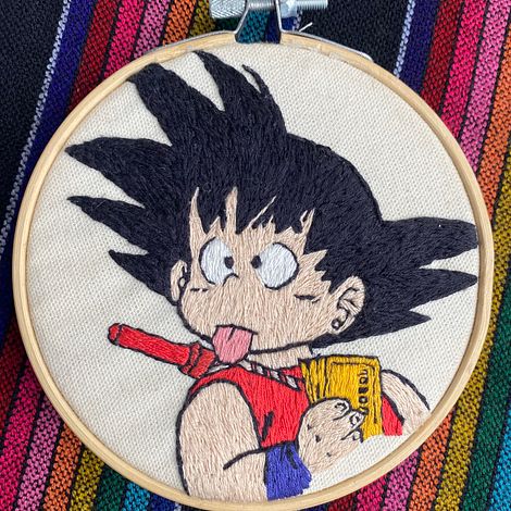 Retrato bordado de Goku