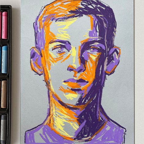 Creating a Portrait with Oil Pastels