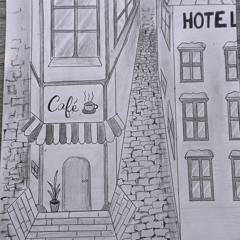Rue pavé entouré d'immeubles