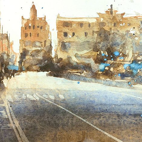 urban sketch of valencia
