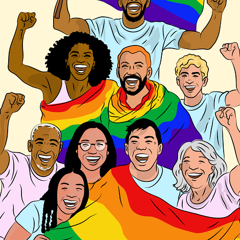 Pride Unity: LGBTQ+ Illustration in Claire Ligne Style