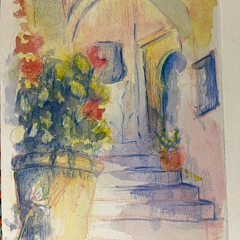 Urban Stillness in Watercolor - tunis medina