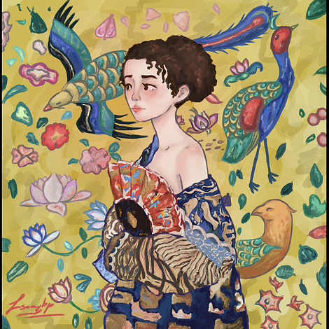 Woman with fan 