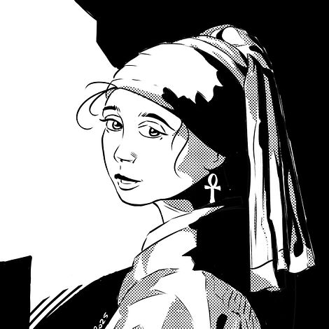 The Girl with an Ankh Earring