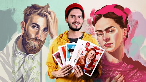 Técnicas digitais de retrato ilustrado
